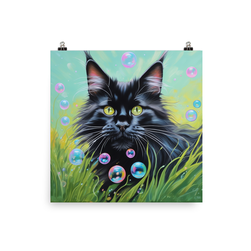 PugMug Custom Black Maine Coon Cat Poster