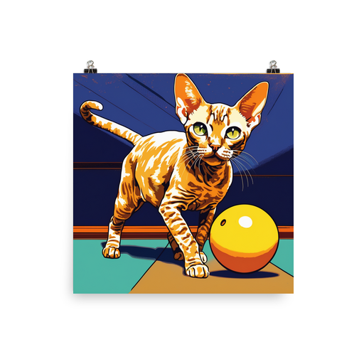 PugMug Custom Tabby Devon Rex Cat Poster