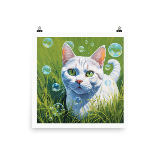 PugMug Custom White American Shorthair Cat Poster