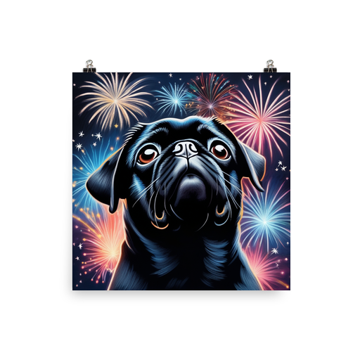 PugMug Custom Black Pug Poster