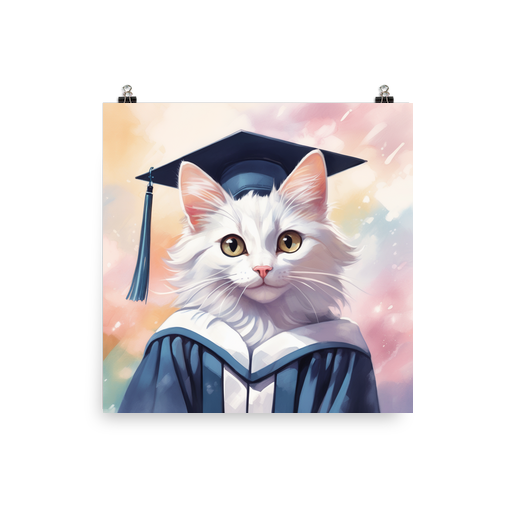 PugMug Custom White Companion Cat Poster