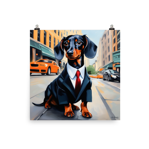 PugMug Custom Black Dachshund Poster