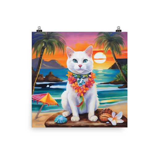 PugMug Custom White Companion Cat Poster