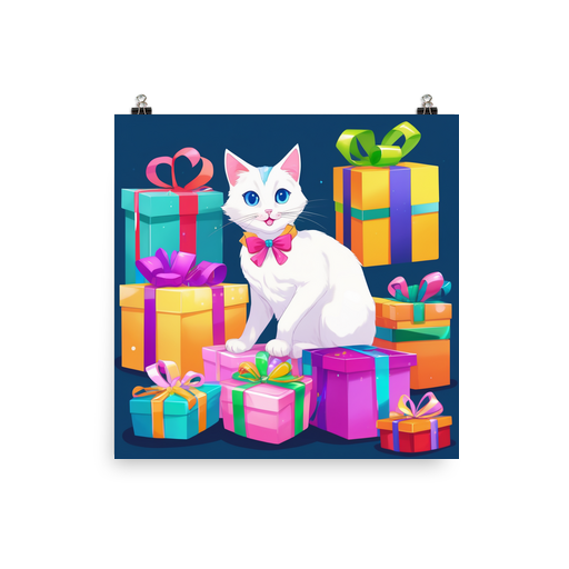 PugMug Custom White Companion Cat Poster