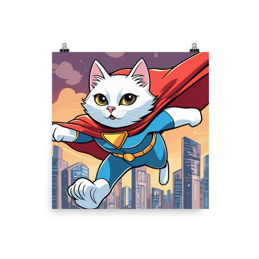 PugMug Custom White Companion Cat Poster