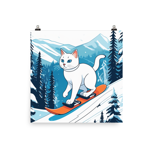 PugMug Custom White Companion Cat Poster