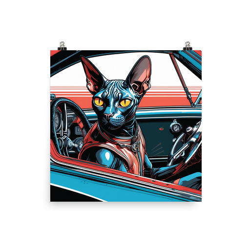 PugMug Custom Black Sphynx Cat Poster