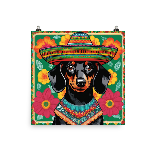 PugMug Custom Black Dachshund Poster