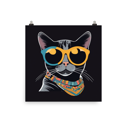 PugMug Custom Black American Shorthair Cat Poster