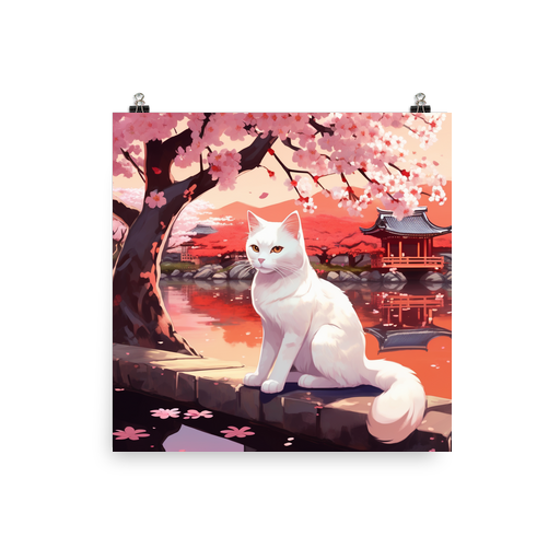 PugMug Custom White Companion Cat Poster