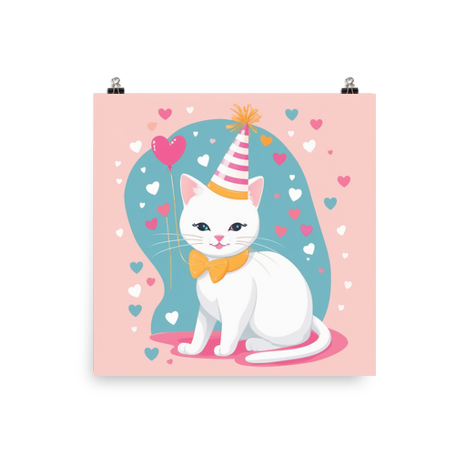 PugMug Custom White Companion Cat Poster