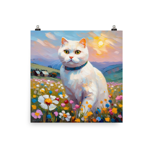 PugMug Custom White Scottish Fold Cat Poster