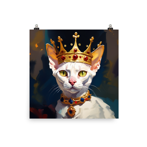 PugMug Custom White Devon Rex Cat Poster