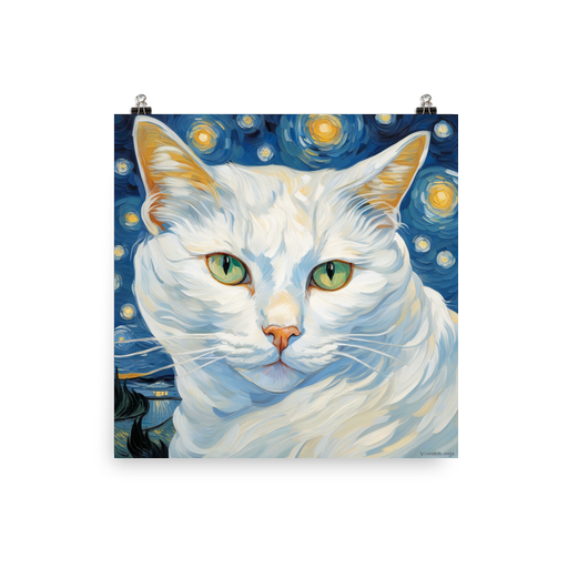 PugMug Custom White Companion Cat Poster