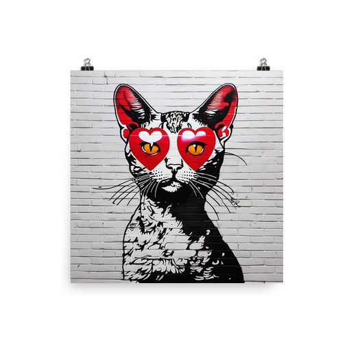 PugMug Custom Tabby Devon Rex Cat Poster