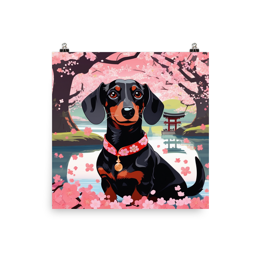 PugMug Custom Black Dachshund Poster