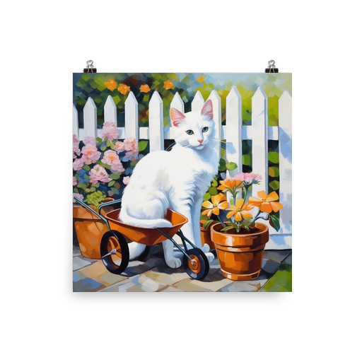 PugMug Custom White Companion Cat Poster
