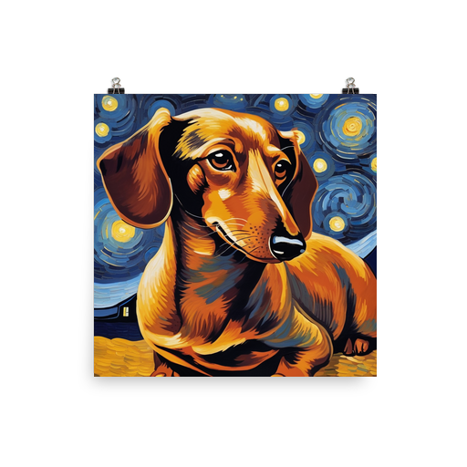 PugMug Custom Tan Dachshund Poster