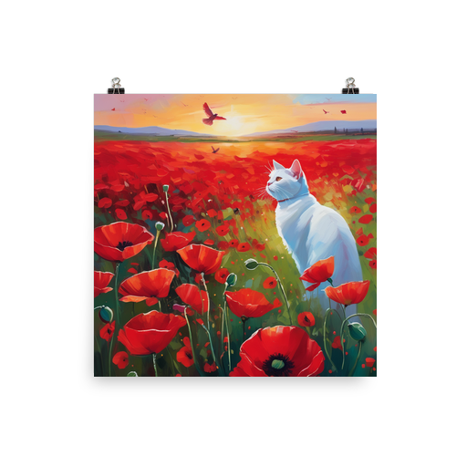 PugMug Custom White Companion Cat Poster