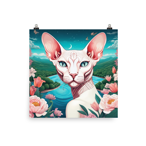 PugMug Custom White Sphynx Cat Poster