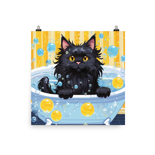 PugMug Custom Black Maine Coon Cat Poster