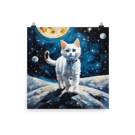 PugMug Custom White Companion Cat Poster