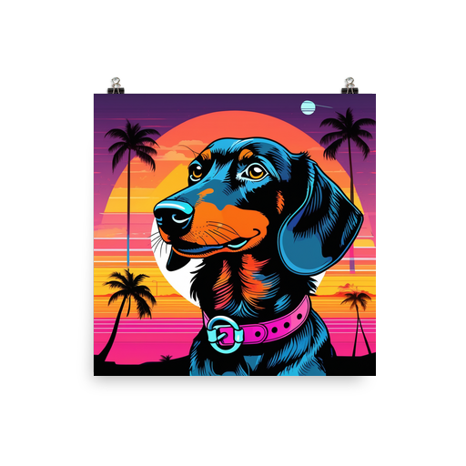 PugMug Custom Black Dachshund Poster