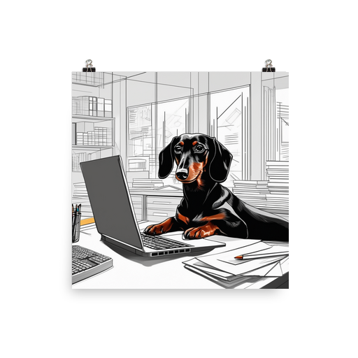 PugMug Custom Black Dachshund Poster