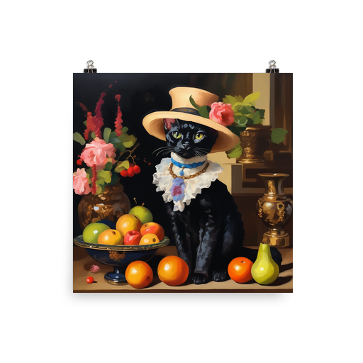 PugMug Custom Black Devon Rex Cat Poster