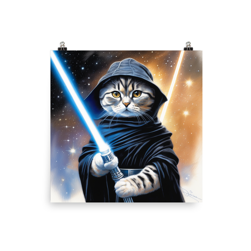 PugMug Custom Black Scottish Fold Cat Poster