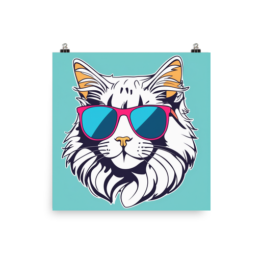 PugMug Custom White Maine Coon Cat Poster