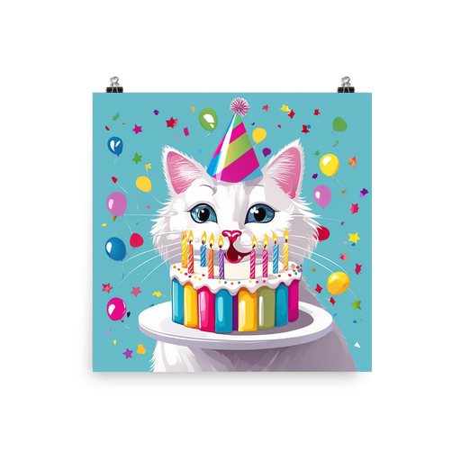 PugMug Custom White Companion Cat Poster