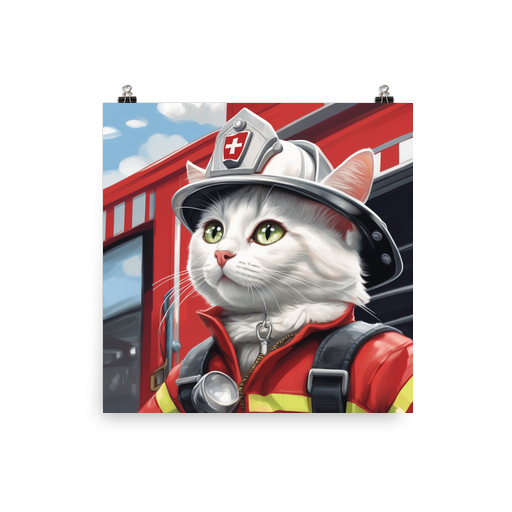 PugMug Custom White Companion Cat Poster