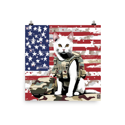 PugMug Custom White Companion Cat Poster