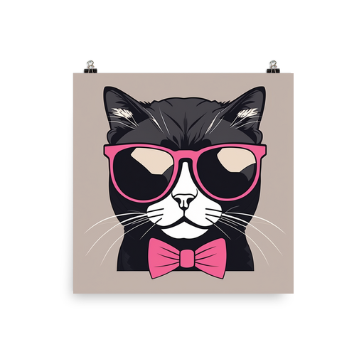 PugMug Custom Black Scottish Fold Cat Poster