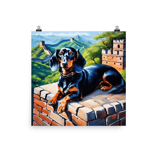 PugMug Custom Black Dachshund Poster