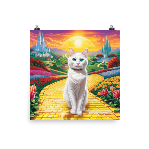 PugMug Custom White Companion Cat Poster