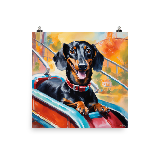 PugMug Custom Black Dachshund Poster