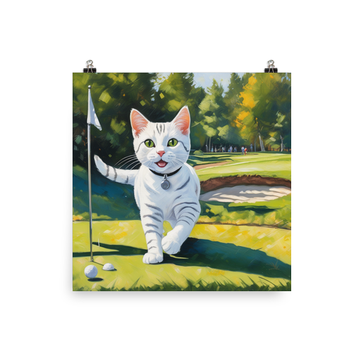 PugMug Custom White American Shorthair Cat Poster