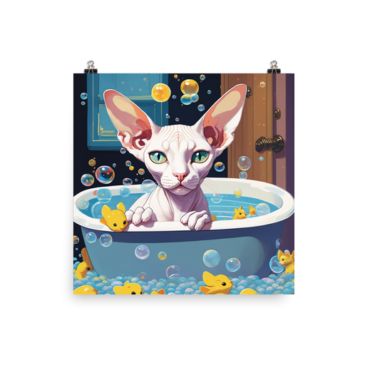 PugMug Custom White Sphynx Cat Poster