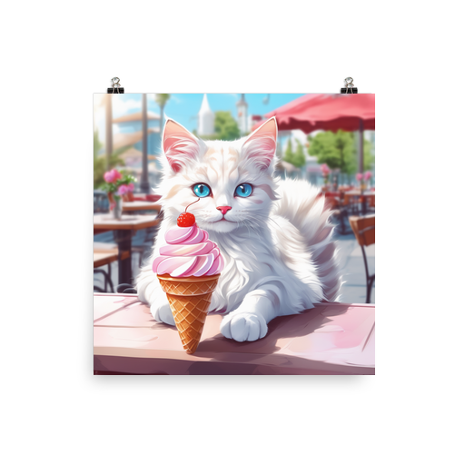 PugMug Custom White Companion Cat Poster