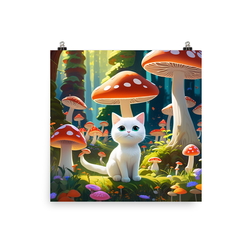 PugMug Custom White Companion Cat Poster