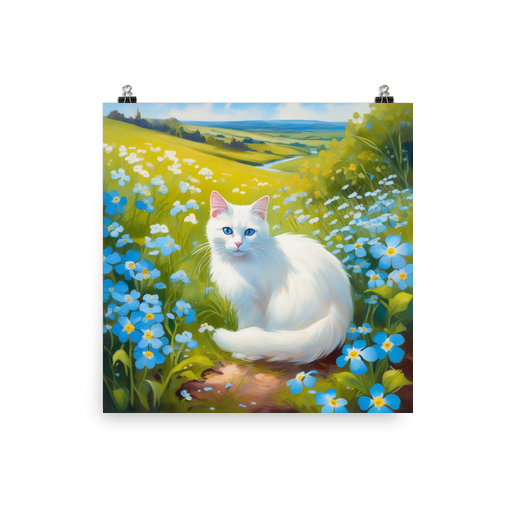 PugMug Custom White Companion Cat Poster