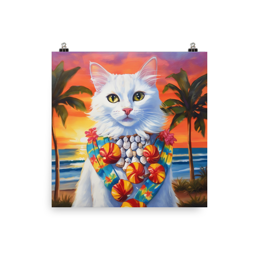 PugMug Custom White Companion Cat Poster