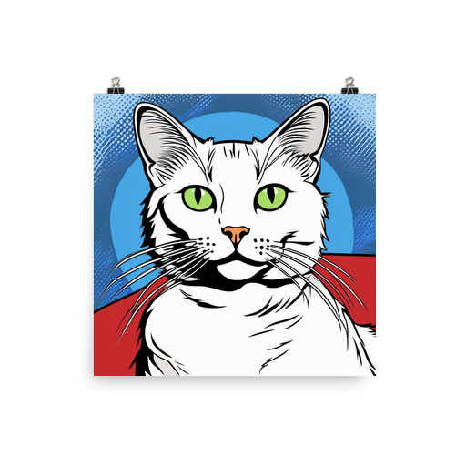 PugMug Custom White Companion Cat Poster