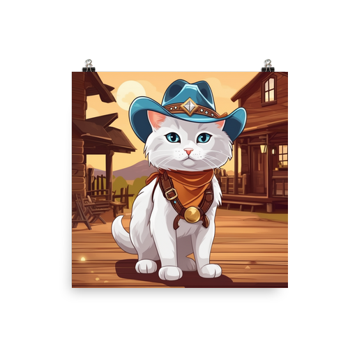 PugMug Custom White Companion Cat Poster