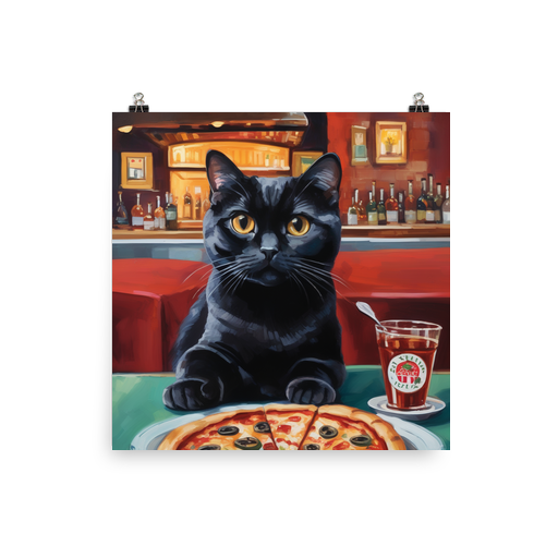 PugMug Custom Black Scottish Fold Cat Poster