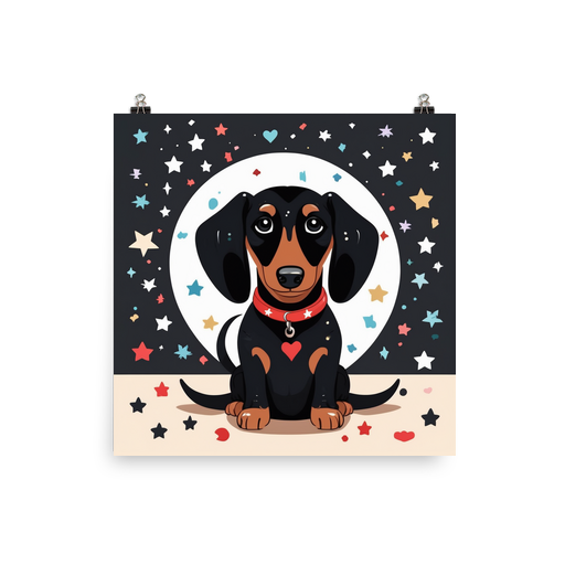 PugMug Custom Black Dachshund Poster