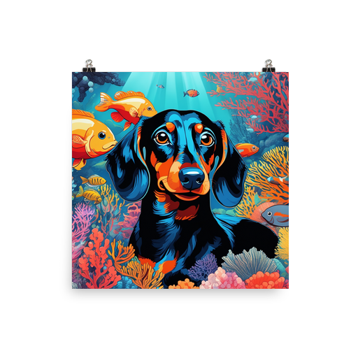 PugMug Custom Black Dachshund Poster