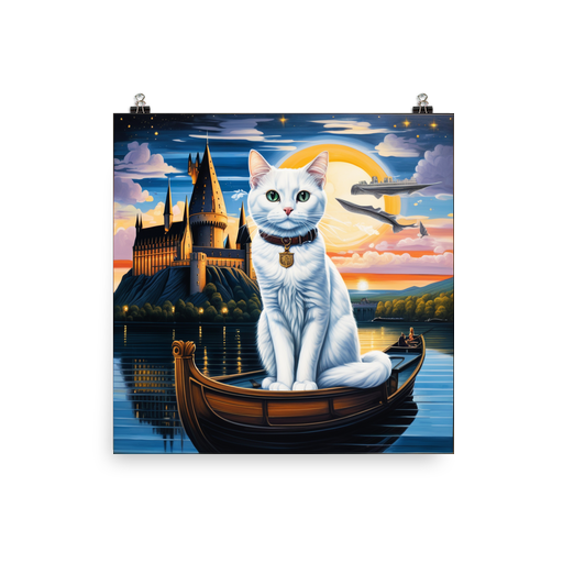 PugMug Custom White Companion Cat Poster